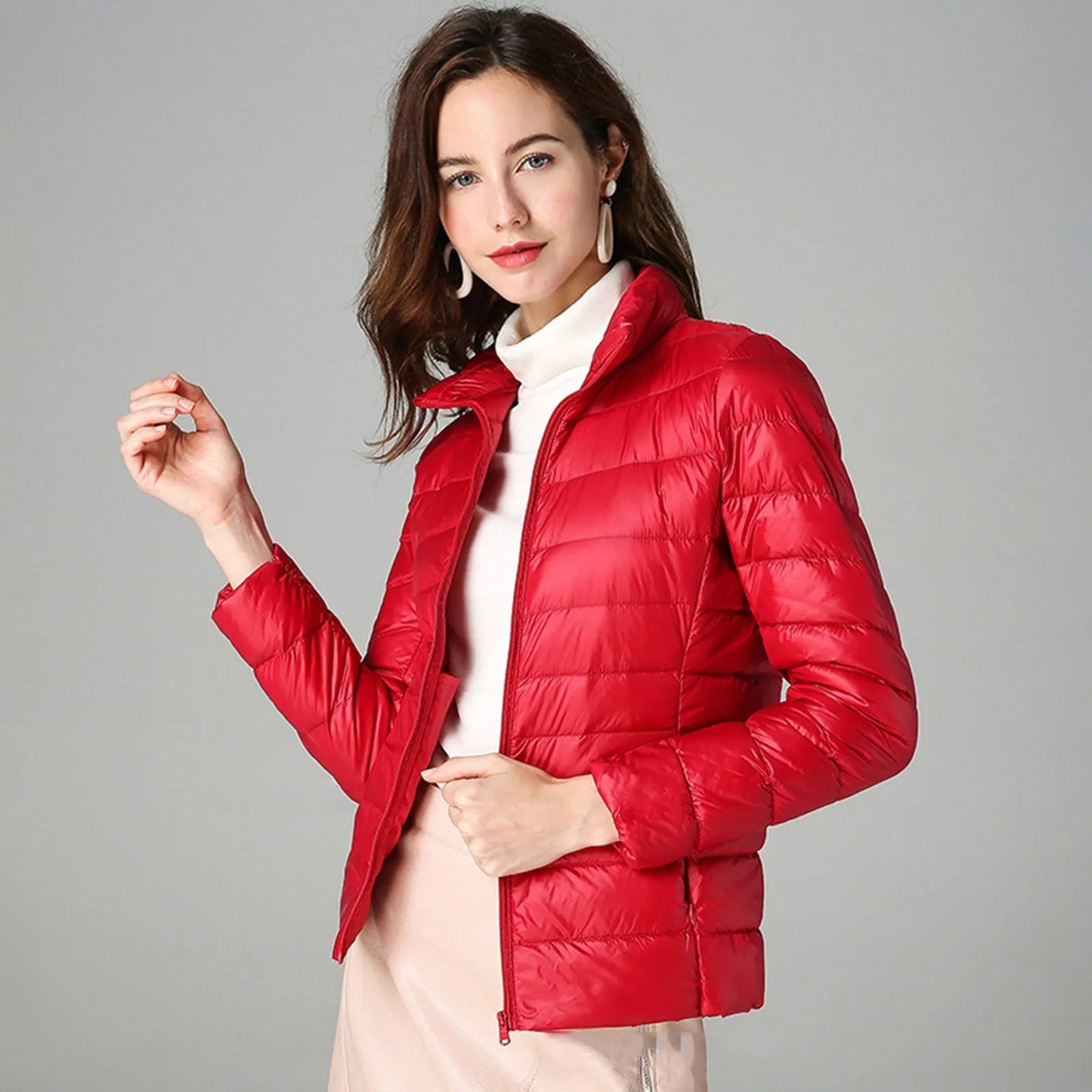 Women Puffer Jacket Plus Size 2025 New Spring Autumn Female Ultra Lightweight Packable Hooded Down Coats