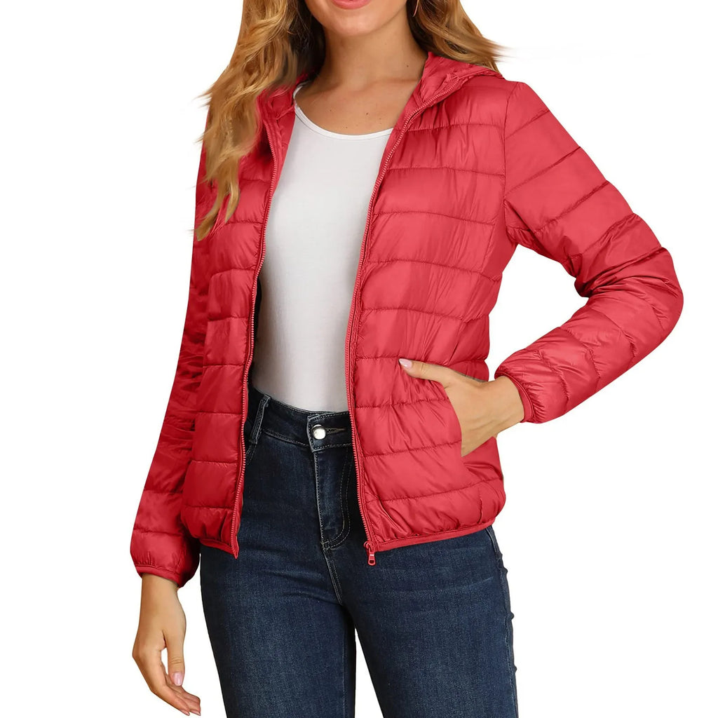 Women Puffer Jacket Plus Size 2025 New Spring Autumn Female Ultra Lightweight Packable Hooded Down Coats