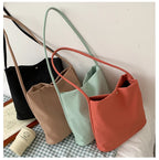 Simple Casual Women's Tote Bags New Large Capacity Commute Shopping One Shoulder Bags Trend All-matched Handheld Cloth Bags