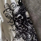 Y2K Retro Casual Jogger Pants Gothic Skull Print Afterlife Sweats Floor Pants Trend Harajuku Hip Hop Oversized Unisex Clothing