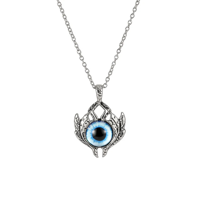 Antique Evil Eye Pendant Necklace For Women Men Creative Punk Hollow Star Colorful Eyeball Connect Choker Chain Jewelry Gifts