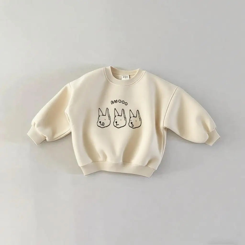 Long Sleeve Sweatshirts Spring/Fall Simple Casual Hoodies For Boys And Girls Lovely Round Neck Pullovers Baby Trendy Clothes