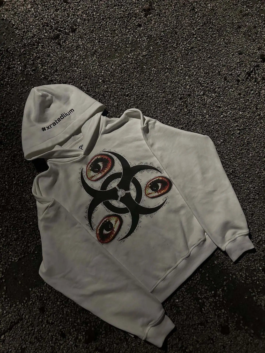 A must-have for trendsetters, dark and quirky printed hooded sweatshirt for autumn and winter, unisex street style hoodie