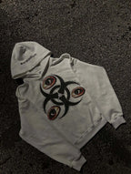A must-have for trendsetters, dark and quirky printed hooded sweatshirt for autumn and winter, unisex street style hoodie