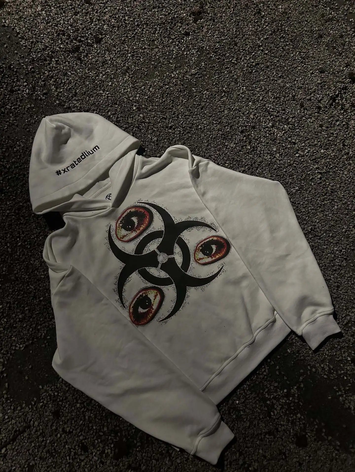 A must-have for trendsetters, dark and quirky printed hooded sweatshirt for autumn and winter, unisex street style hoodie