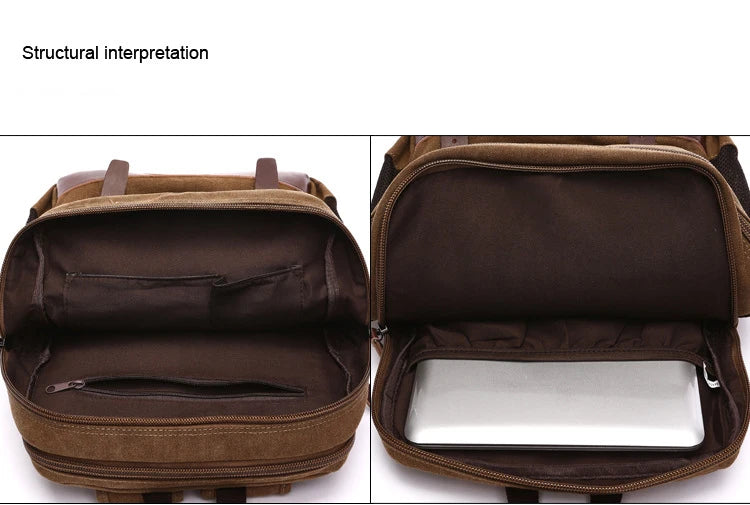 Men's Backpack Vintage Canvas Backpack Men's Travel Bags Large Capacity Backpack Laptop Backpack Bag High Qualit School Bag NEW