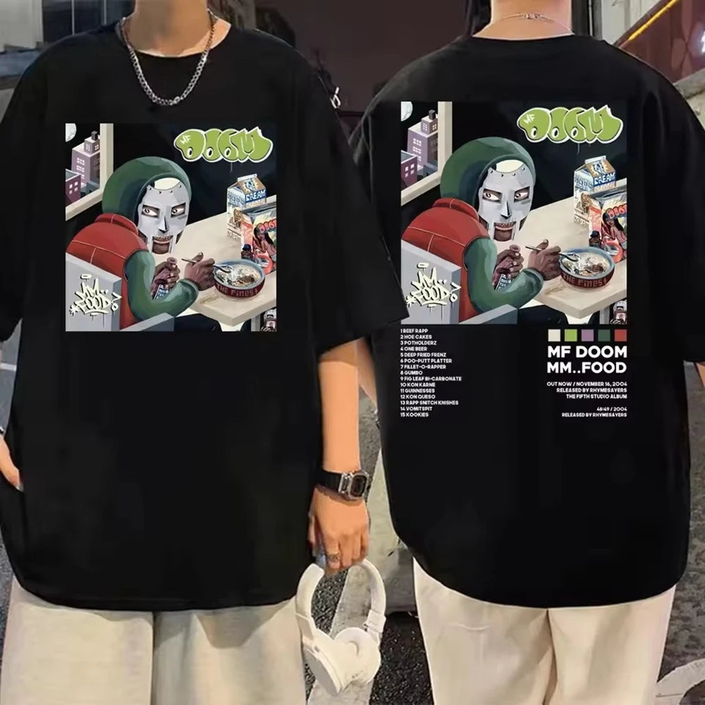 Camisetas Mujer Men Clothing Homme Printing T Shirt  New in Top Singer Mf Doom Madlib Madvillain Double Sided Graphic Tshirt