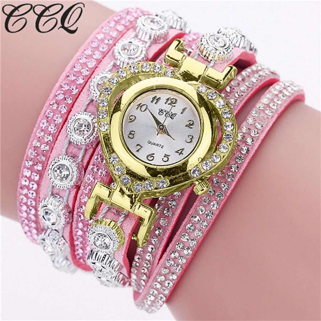 Gorgeous Women'S Diamond Inlaid Watch Retro Sparkling Crystal Bracelet Multiple Exquisite Dials Simulated Quartz Watch For Women