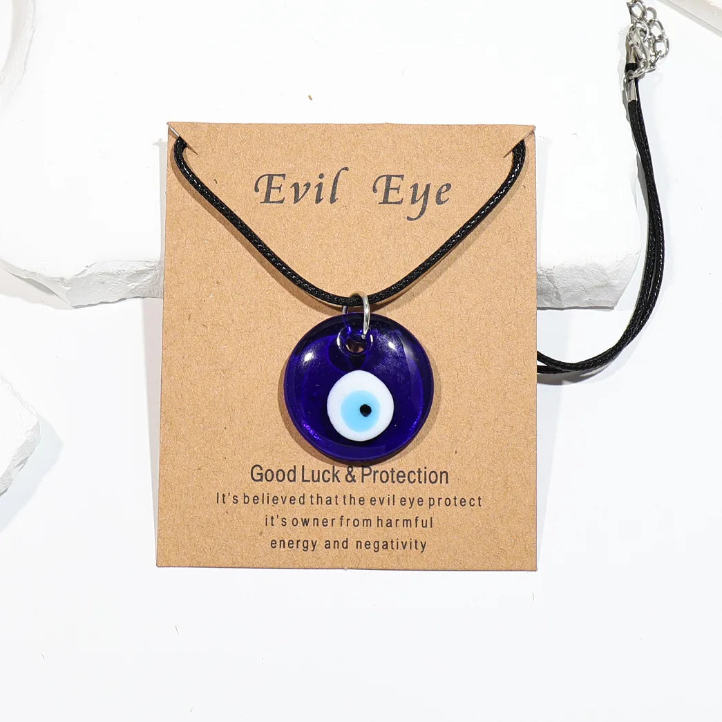 Classic Turkish Necklace Evil Eye Hand Chain for Women Lucky Demon Eyes Card Necklace Men's Love Jewelry Accessories Party Gif