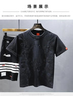 Embroidered Short-sleeved T-shirt for Men Summer New Casual Versatile Half-sleeved Undershirt