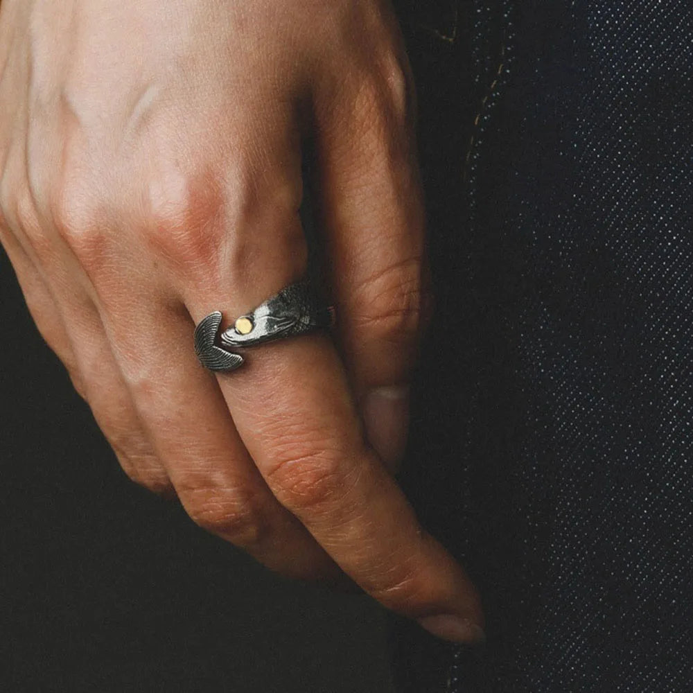 Unique Ring Finger Cute Fish Open Ring for Women Man Fashion Animal Punk Fine Jewelry