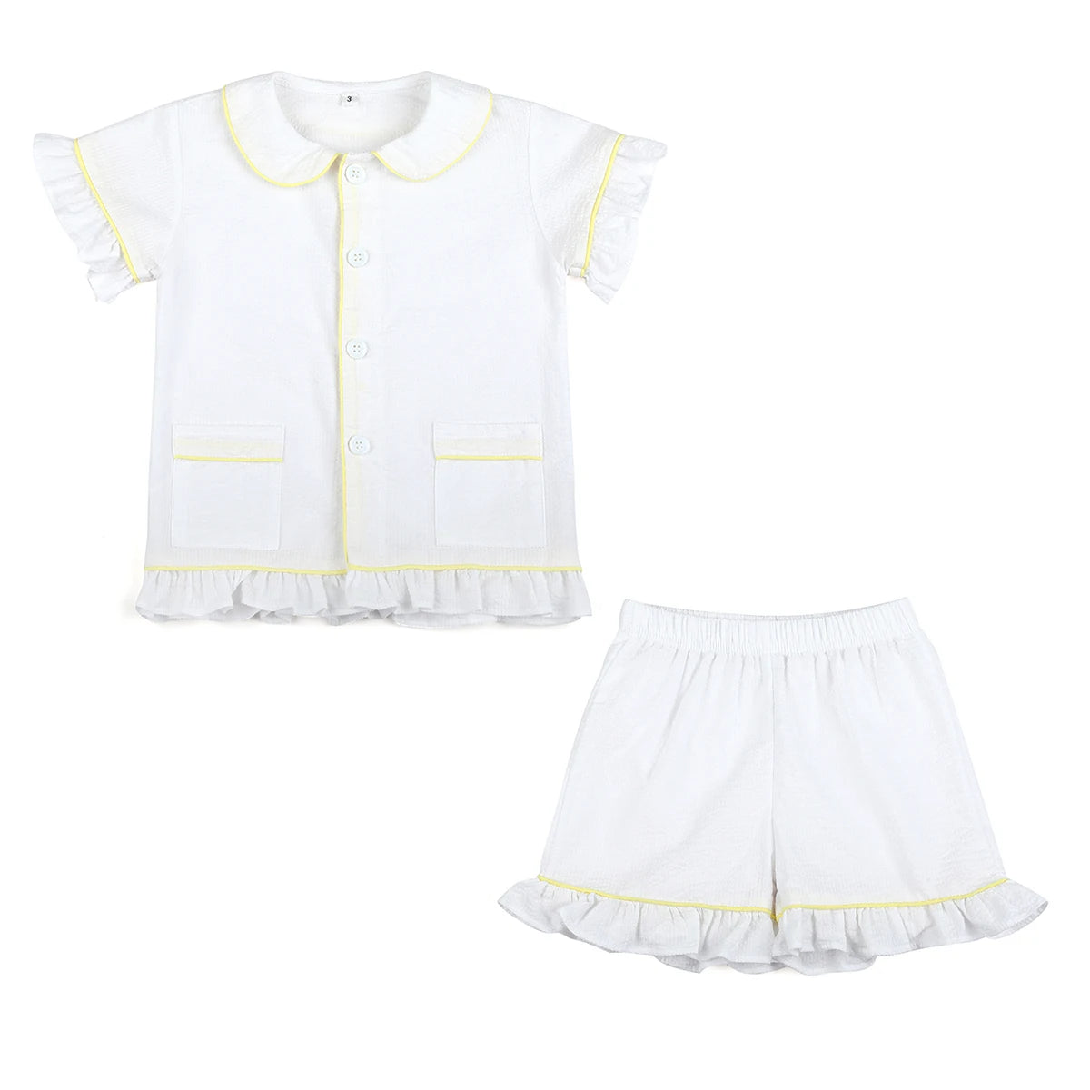 Wholesale 1-12 Years Kids Pyjamas 100% Cotton Plaid Seersucker Soft Sibling Outfits Pjs Loungewear Baby Boys Girls Pajamas Sets