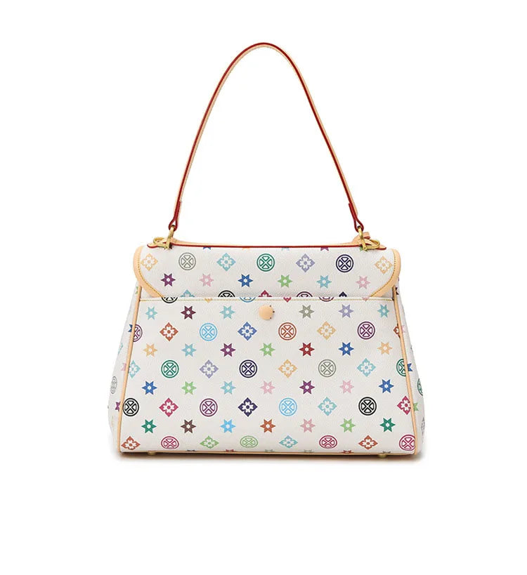 Ladies' tote bag, European and American retro handbag, printed underarm bag, fashionable commuting crossbody bag