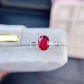 100% Real Ruby Ring Daily Wear 6mm*8mm Natural Ruby Ring 925 Silver Ruby Ruby Engagement Ring
