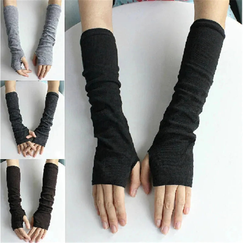 Knitted Long Fingerless Gloves