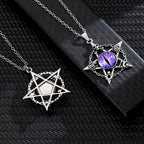 Antique Evil Eye Pendant Necklace For Women Men Creative Punk Hollow Star Colorful Eyeball Connect Choker Chain Jewelry Gifts