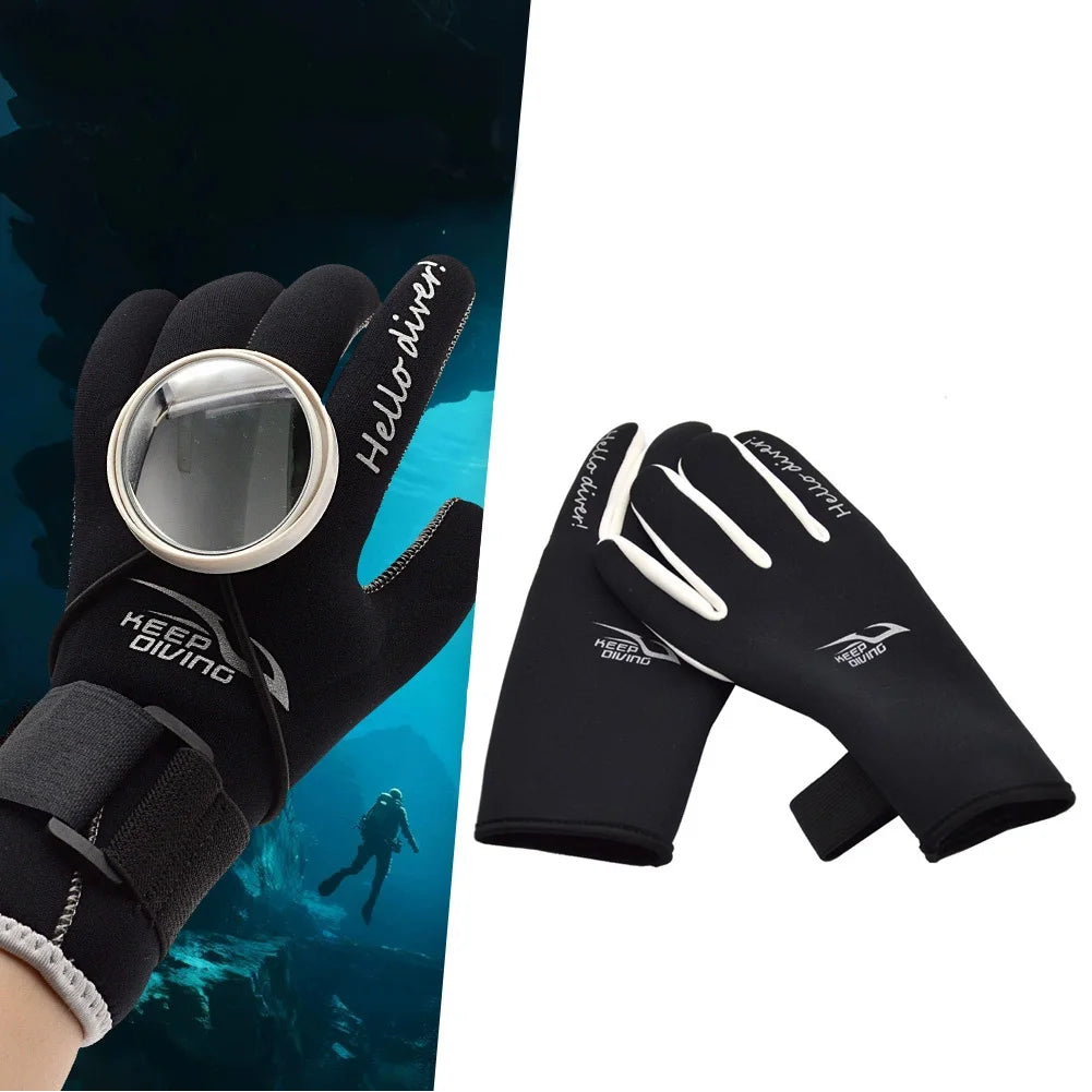 1Pair 2mm Neoprene Diving Gloves Keep Warm for Snorkeling Paddling Surfing Kayaking Canoeing Spearfishing Skiing Water Sports