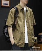 T-shirt Short-sleeved Shirt Men's Trendy Brand Trendy Shirt Summer Casual Work Clothes Loose Summer Trendy
