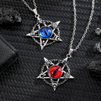 Antique Evil Eye Pendant Necklace For Women Men Creative Punk Hollow Star Colorful Eyeball Connect Choker Chain Jewelry Gifts