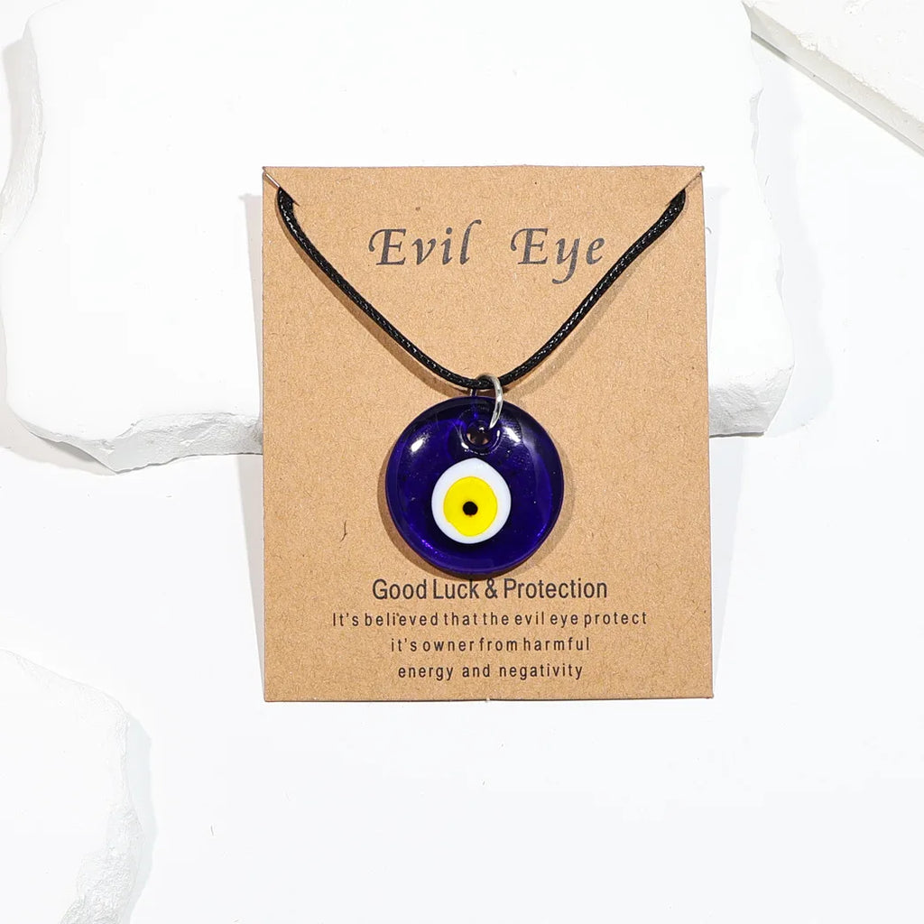 Classic Turkish Necklace Evil Eye Hand Chain for Women Lucky Demon Eyes Card Necklace Men's Love Jewelry Accessories Party Gif