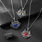 Antique Evil Eye Pendant Necklace For Women Men Creative Punk Hollow Star Colorful Eyeball Connect Choker Chain Jewelry Gifts