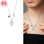 Exquisite Gold Fatima's Hand Necklace 925 Silver Original Devil's Eye Cross Bead Necklace Women Jewelry Luxury Friend Fine Gifts