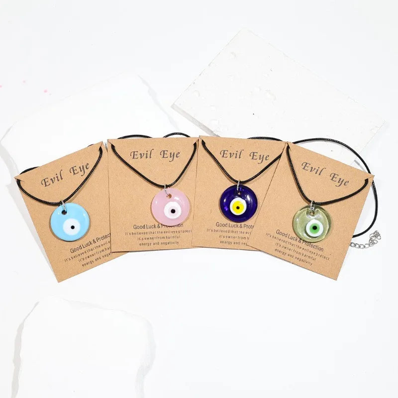 Classic Turkish Necklace Evil Eye Hand Chain for Women Lucky Demon Eyes Card Necklace Men's Love Jewelry Accessories Party Gif