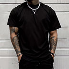 Men's T-shirt High Quality 100% Cotton Round Neck Short Sleeve Classic Black White Pure Color Tees Spring Summer Casual Cool Top