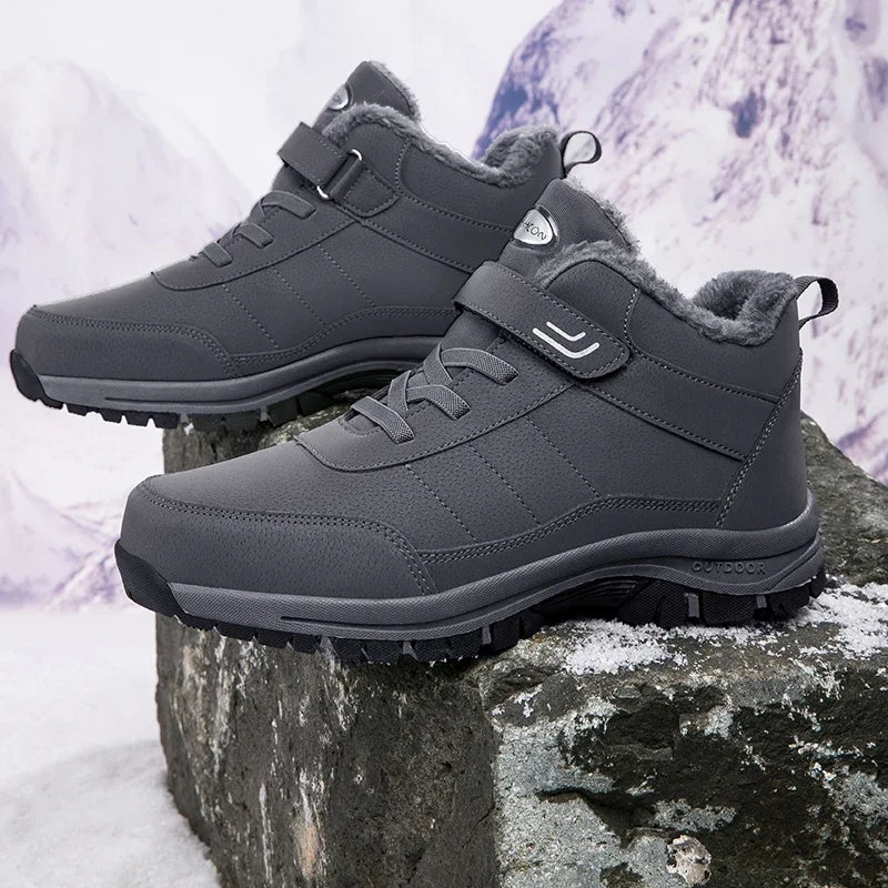 Outdoor Hiking Boots for Women Platform Snow Shoes Boots Plush Keep Warm Men Boots Winter Ankle Boots Comfortable Walking Shoes