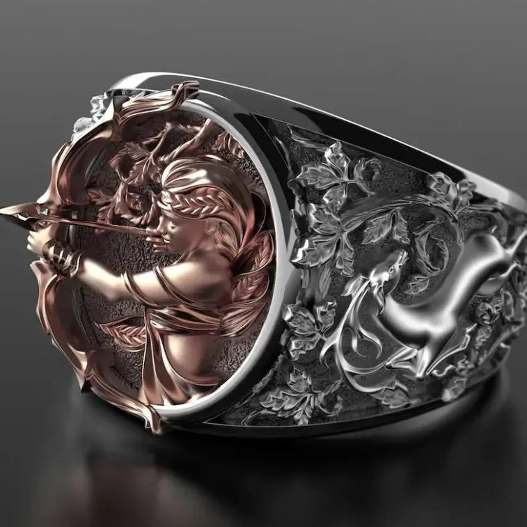 Ancient Greek Goddess Ring - Fashion Versatile Open Band, High-End Heavy Craft Couple Jewelry, Stylish Statement Accessory