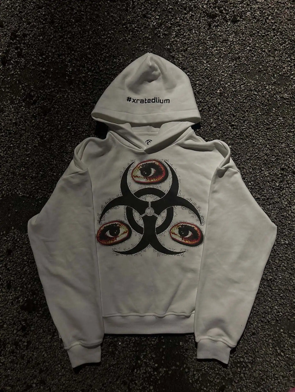 A must-have for trendsetters, dark and quirky printed hooded sweatshirt for autumn and winter, unisex street style hoodie