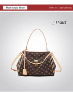 Ladies' tote bag, European and American retro handbag, printed underarm bag, fashionable commuting crossbody bag
