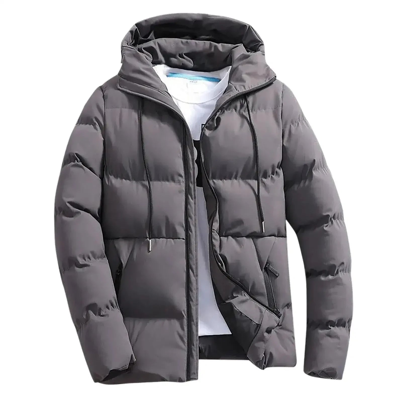 2026Men's Thick Puffer Hooded Jacket  Casual Warm Parkas Business Outfear Winter FashionTrendy Versatile