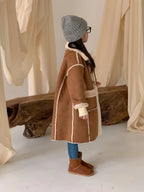 Girls Coat Melard Coat Children New Winter Thickened Foreign Air Long Coat Female Treasure Fur One Coat