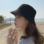 Bucket Hat Women Men Anti-UV Beach Sun Hat Summer Sunscreen Panama Hat Outdoor Foldable Portable Fisherman Cap