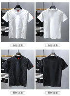 Embroidered Short-sleeved T-shirt for Men Summer New Casual Versatile Half-sleeved Undershirt
