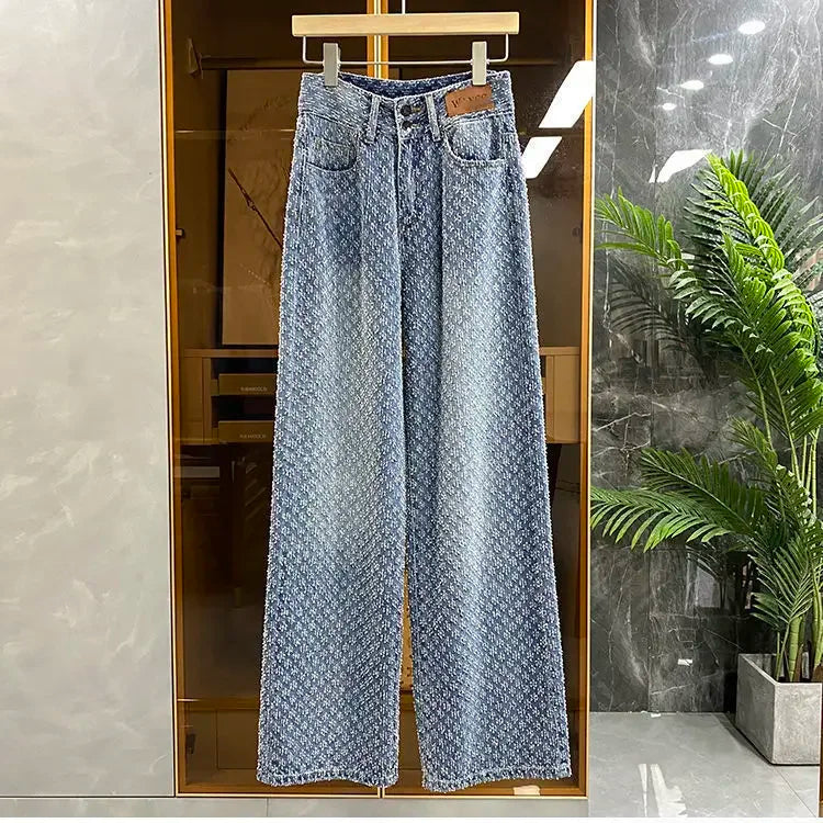Jeans Women Spring Summer Straight Leg Jeans Women New Design Sense for Women Loose Fitting High Waisted Wide Leg Pants