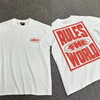Streetwear Rules The World Graphic Oversized T Shirt Men Bold Typology Short Sleeve Crew Neck Casual Top  Street Style