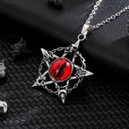 Antique Evil Eye Pendant Necklace For Women Men Creative Punk Hollow Star Colorful Eyeball Connect Choker Chain Jewelry Gifts