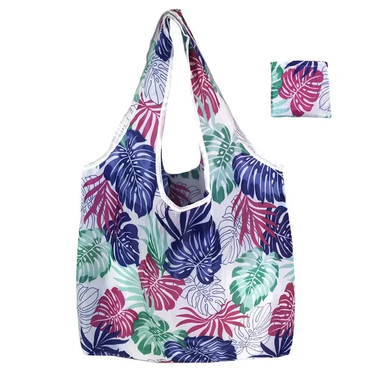 Tote Bags Flower Print Women's Grocery Handbags Outdoor Foldable Shopper Eco Shopping Bag Reusable Storage Bag Organizer Bags