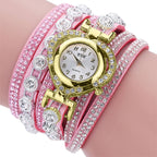 Gorgeous Women'S Diamond Inlaid Watch Retro Sparkling Crystal Bracelet Multiple Exquisite Dials Simulated Quartz Watch For Women