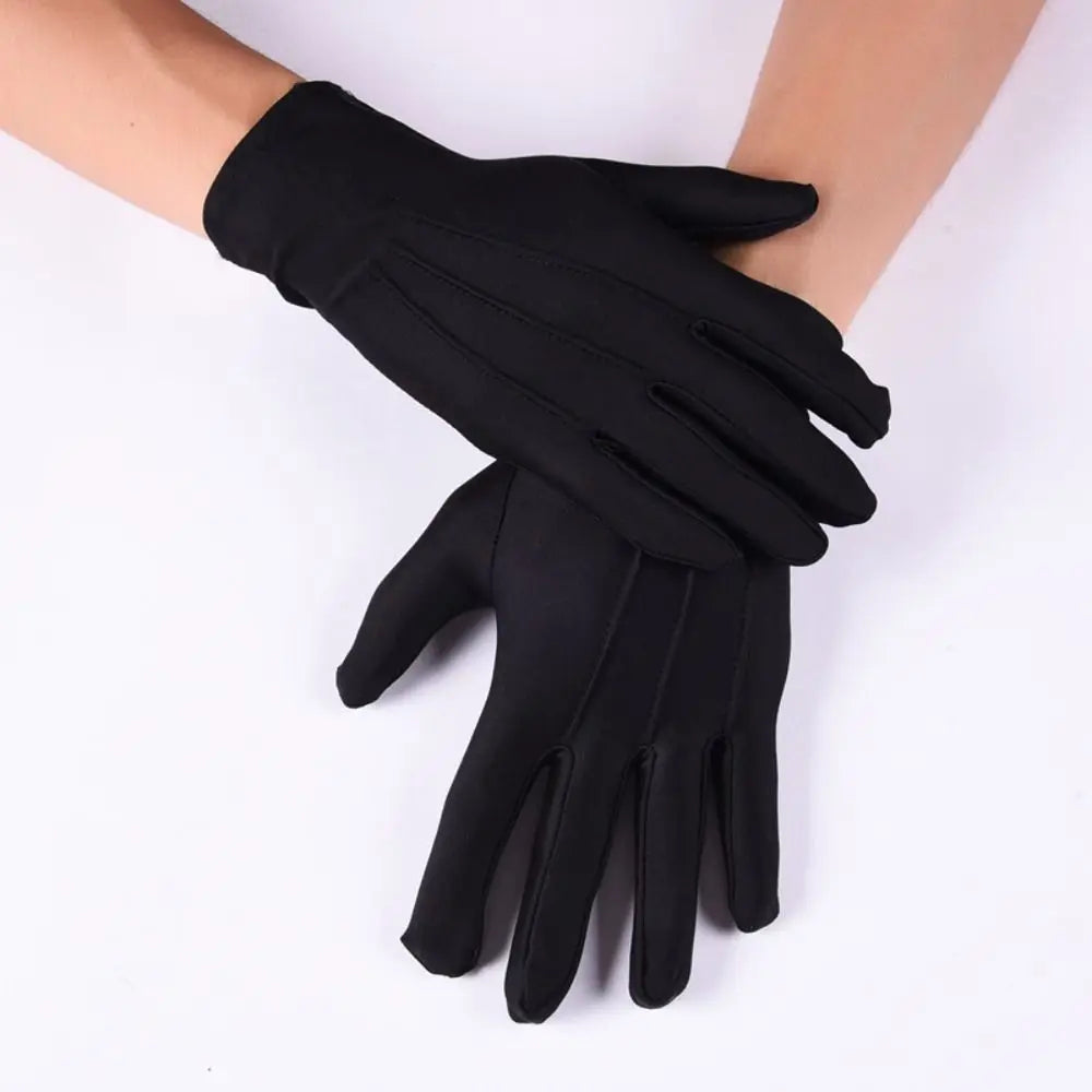 New Soft White Cotton Gloves Thin Hand Moisturising Formal Cotton Gloves Etiquette Jewelry Inspection Driving Gloves