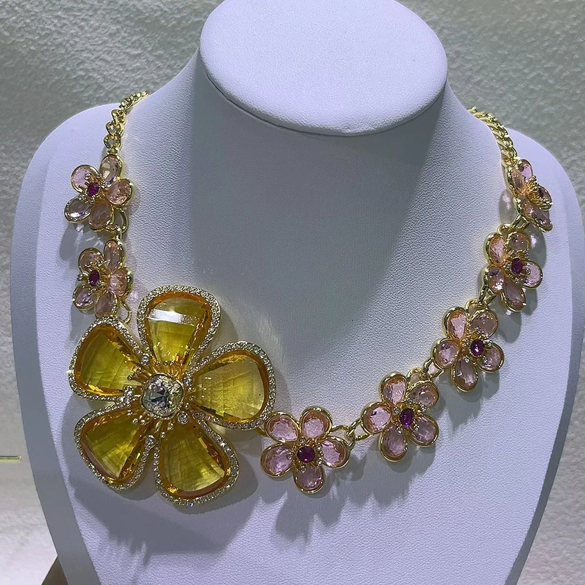 Necklacef Flower Love Original High Quality Jewelry Luxury Brand Crystal Exquisite Pendant Crystal Party Gift for Women