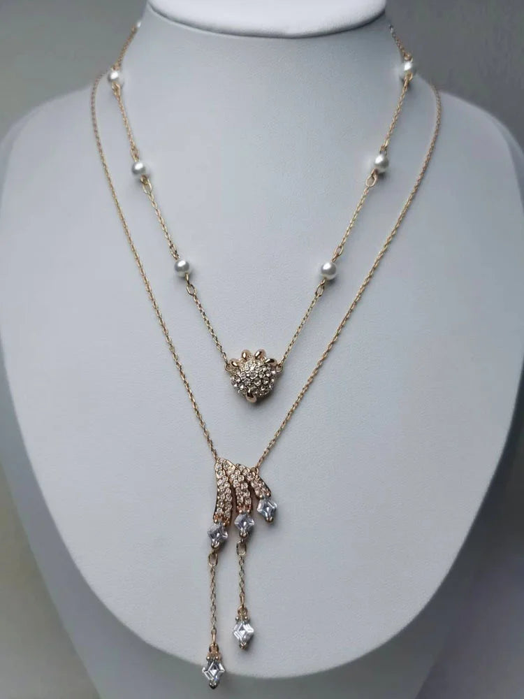 Necklacef Flower Love Original High Quality Jewelry Luxury Brand Crystal Exquisite Pendant Crystal Party Gift for Women