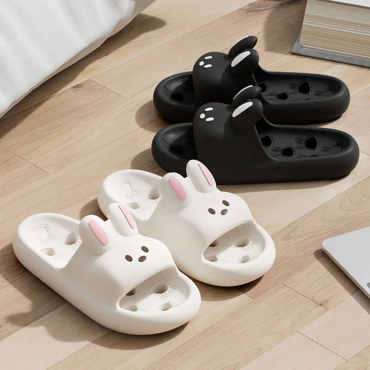 House Slipper Women Rabbit Cute Cloud Sandals Summer Flip Flops Beach Slides Home Casual Room Shoes Men Flat Female Eva Leaky