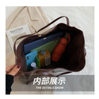 Tote Women's Bag Korean Style Large Capacity Soft Leather Shoulder Bag Retro Casual Hand-held Bucket Bag 2025 Одноплечевая сумка