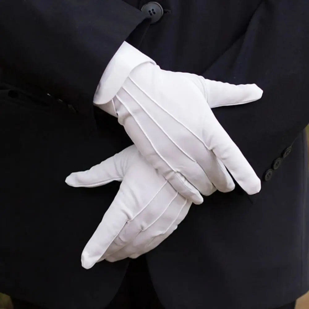 New Soft White Cotton Gloves Thin Hand Moisturising Formal Cotton Gloves Etiquette Jewelry Inspection Driving Gloves