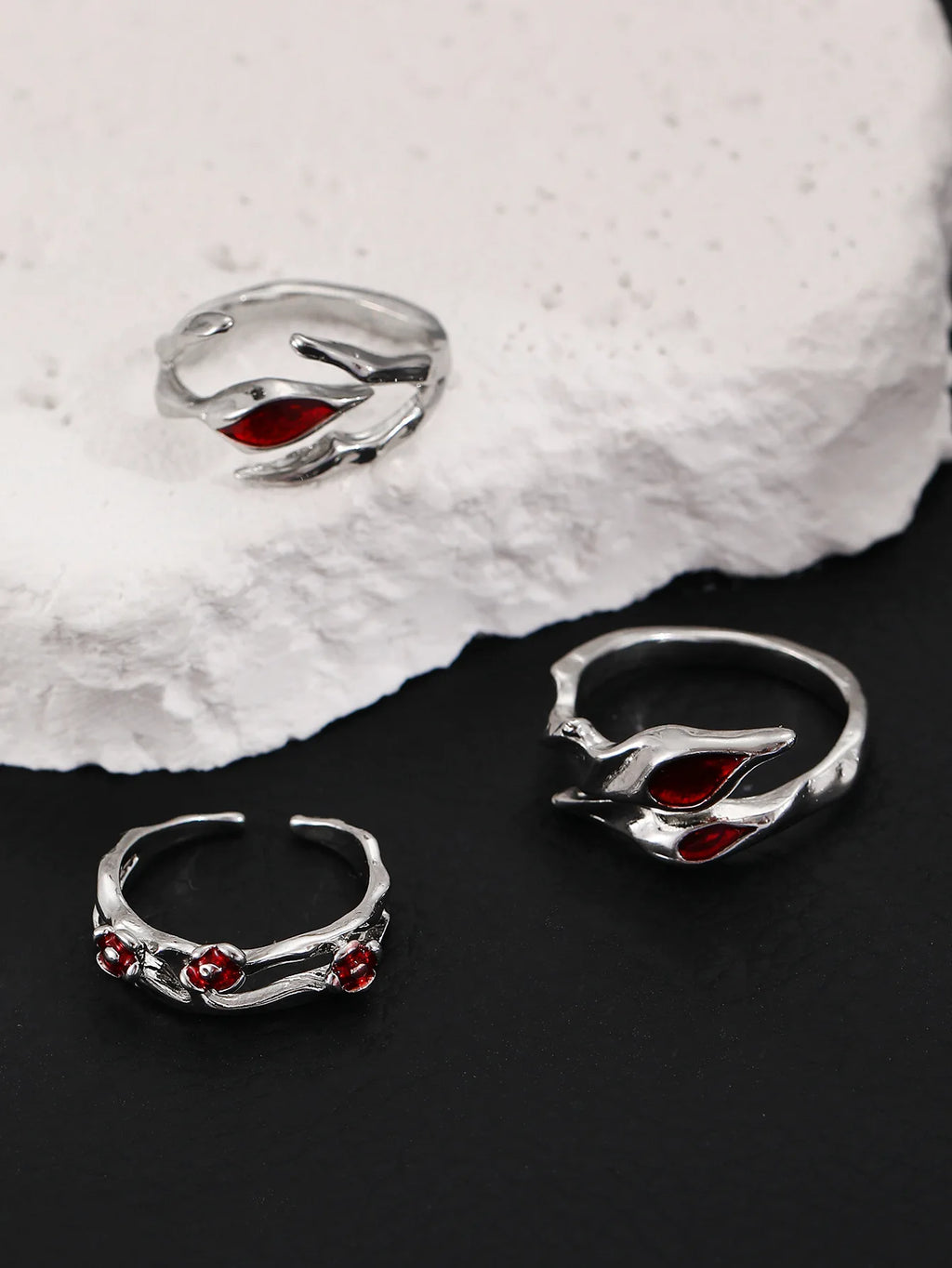 Gothic Rings irregular Darkness Red Style open ring for women index finger Ring Jewelry Gift