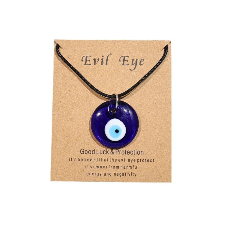 Classic Turkish Necklace Evil Eye Hand Chain for Women Lucky Demon Eyes Card Necklace Men's Love Jewelry Accessories Party Gif