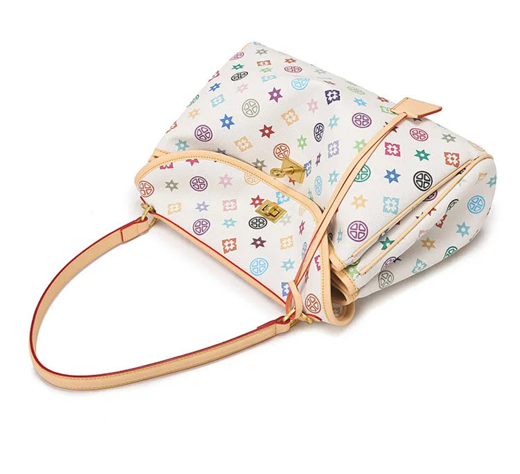 Ladies' tote bag, European and American retro handbag, printed underarm bag, fashionable commuting crossbody bag